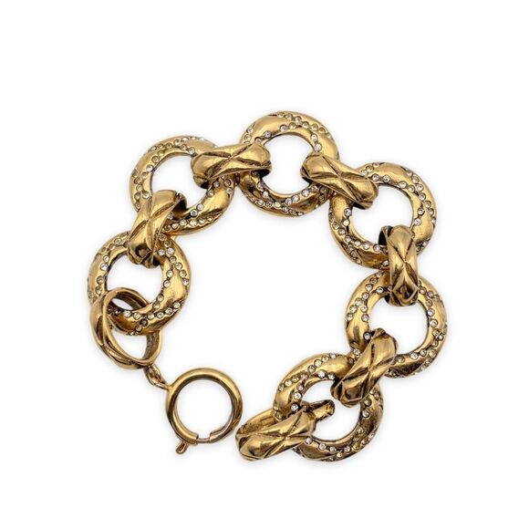 Chanel Vintage Metal Bracelet Matelasse
